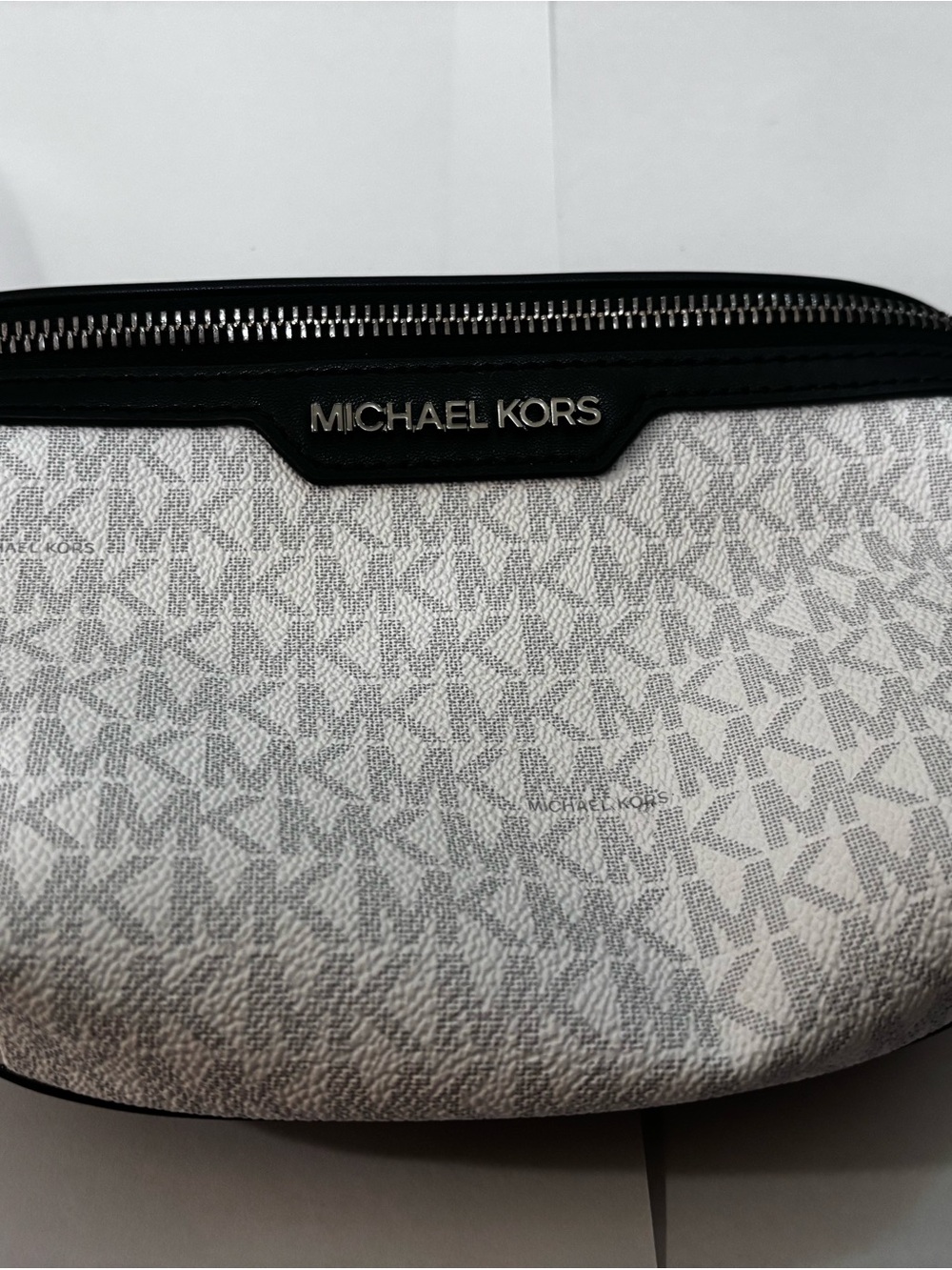 Michael Kors White & Black MK Logo Belt Bag